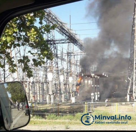 Mingəçevirdəki elektrik stansiyasında yenidən yanğın başlayıb