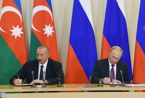 Prezidentlər Azərbaycan və Rusiya arasında müxtəlif sənədlər imzalayıblar