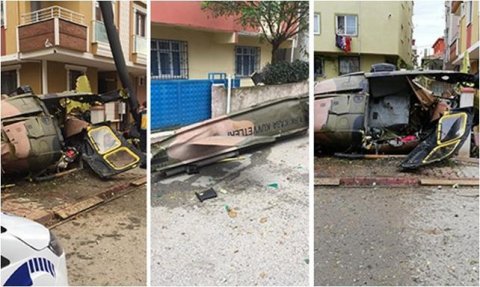 İstanbulda evlərin arasına helikopter düşdü: Şəhidlər var İstanbulda evlərin arasına helikopter düşdü: Şəhidlər var