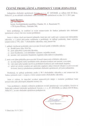 Gömrük generalımız Çexiyada 4 şirkət təsis etdirib Gömrük generalımız Çexiyada 4 şirkət təsis etdirib