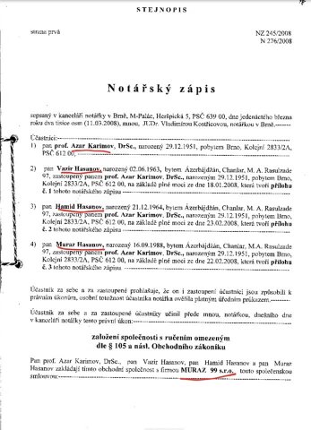 Gömrük generalımız Çexiyada 4 şirkət təsis etdirib Gömrük generalımız Çexiyada 4 şirkət təsis etdirib