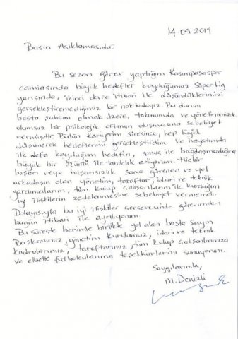 Mustafa Dənizli istefa verdi