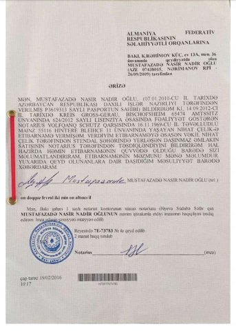 Komitə və ASC sədrlərinin keçirdiyi tenderlərin qalibi olan şirkət rəhbəri haqda sənədlər yayıldı