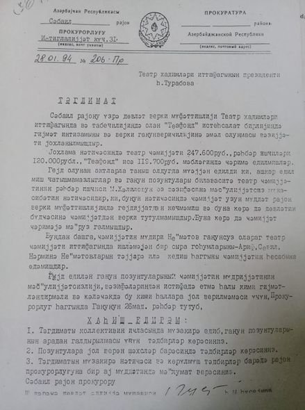 Xalq artisti ittifaqın büdcəsini qohumlarının şəxsi işlərinə xərcləyib - Şok sənəd yayıldı