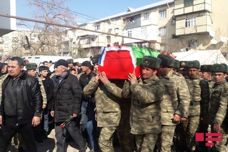 Şəhid hərbi qulluqçumuzla vida mərasimi keçirilib