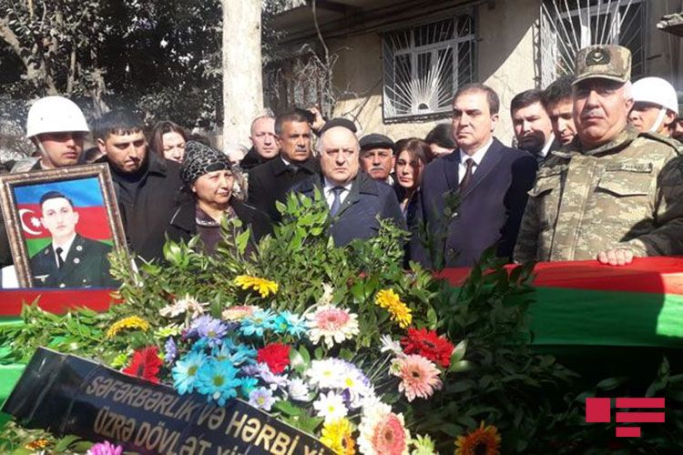 Şəhid hərbi qulluqçumuzla vida mərasimi keçirilib