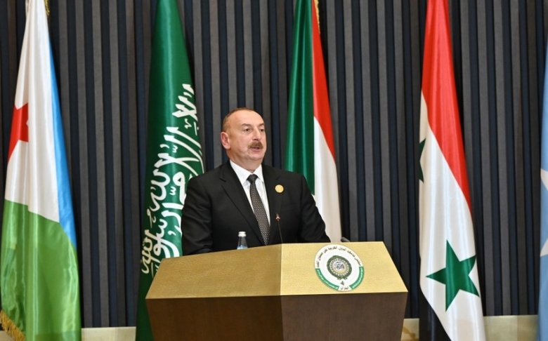 İlham Əliyev Ərəb Dövlətləri Liqasında: "Azərbaycana qarşı etnik təmizləmə aparılıb"